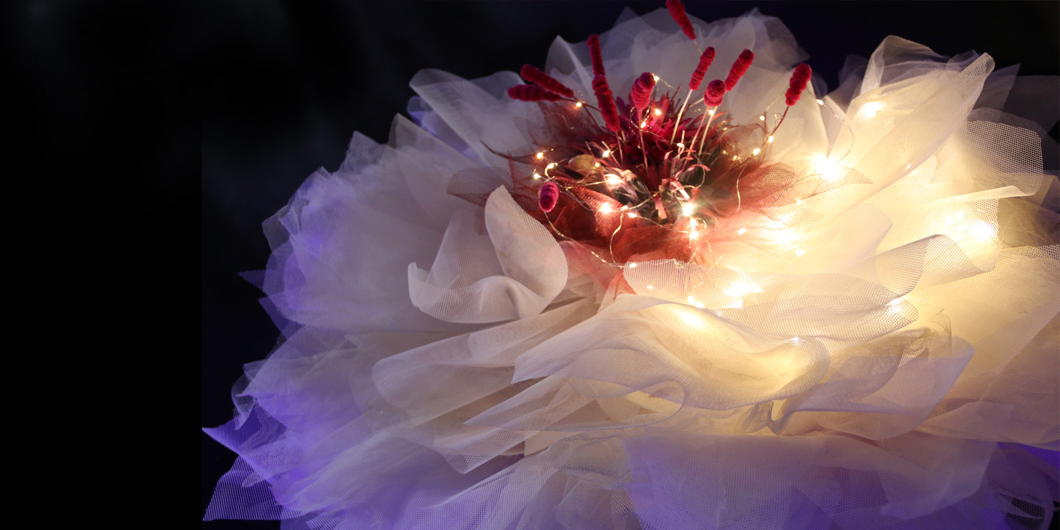 Extra large tule fabric flower